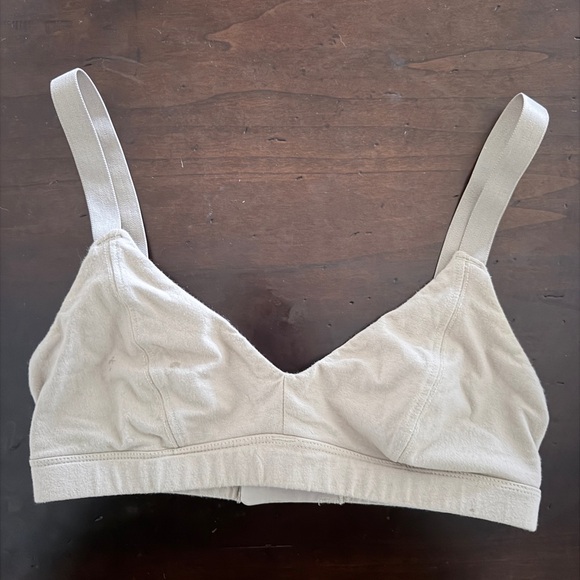 Subset Organic Cotton Triangle Soft Bra in Stone - Picture 2 of 5